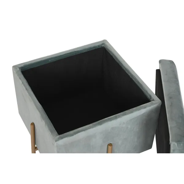 подставка для ног DKD Home Decor Металл бирюзовый полиэстер (45 x 45 x 45 cm)