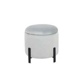 подставка для ног DKD Home Decor Серый Металл полиэстер (42 x 42 x 42 cm)