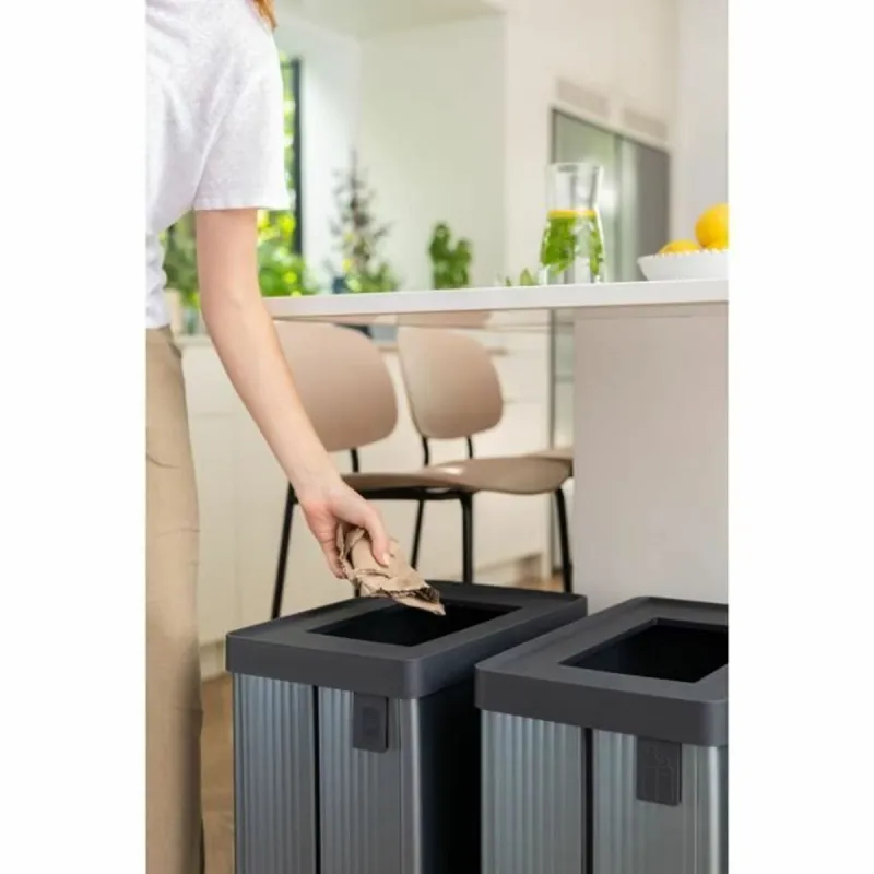 Recycling Waste Bin Curver VERTO Grey 54 L Plastic