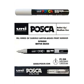 Marķieris POSCA PC-5M Balts (6 gb.)