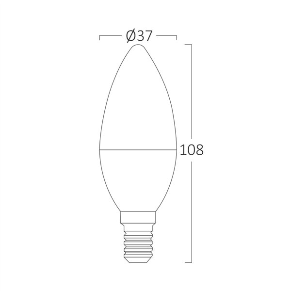 BRY-ADVANCE-6,5W-E14-C37-4000K-LED BULB