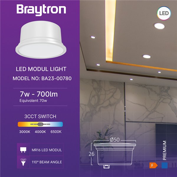 BRY-PREMIUM-7W-3IN1-110D-MR16 LED MODUL