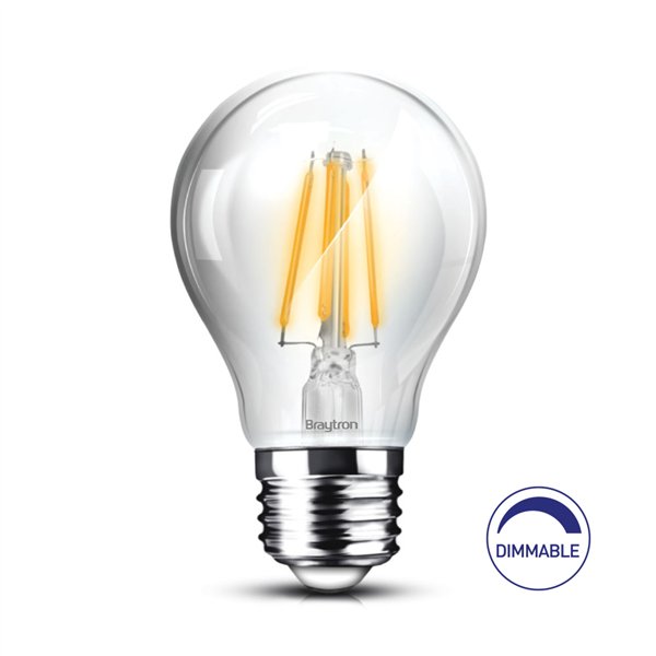 BRY-ADVANCE-8W-E27-A60-CLR-DIM-3000K-BULB