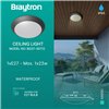 BRY-NAPOLI-D270-1xE27-PC-GRY-IP65-CEILING LIGHT