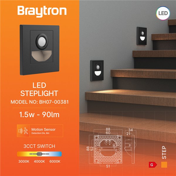 BRY-STEP-BS-SNS-1,5W-3IN1-BLC-STEPLIGHT