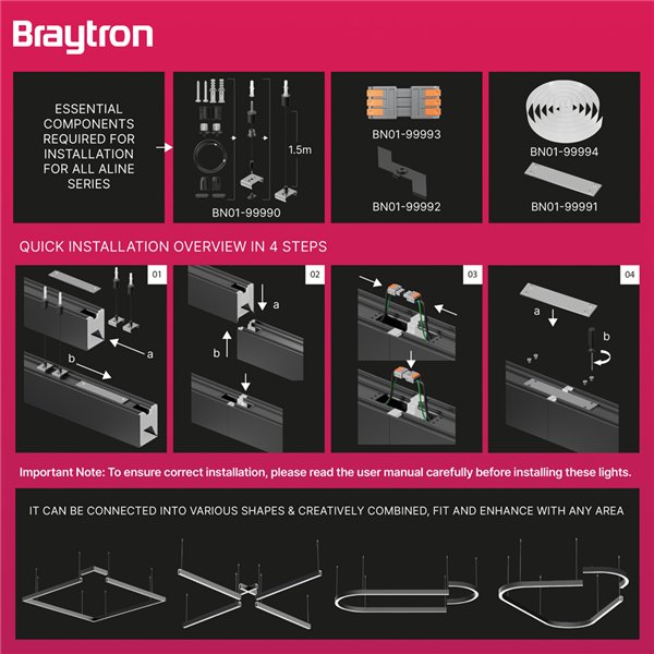 BRY-ALINE 55-BLC-LINEAR-SURFACE CLIPS