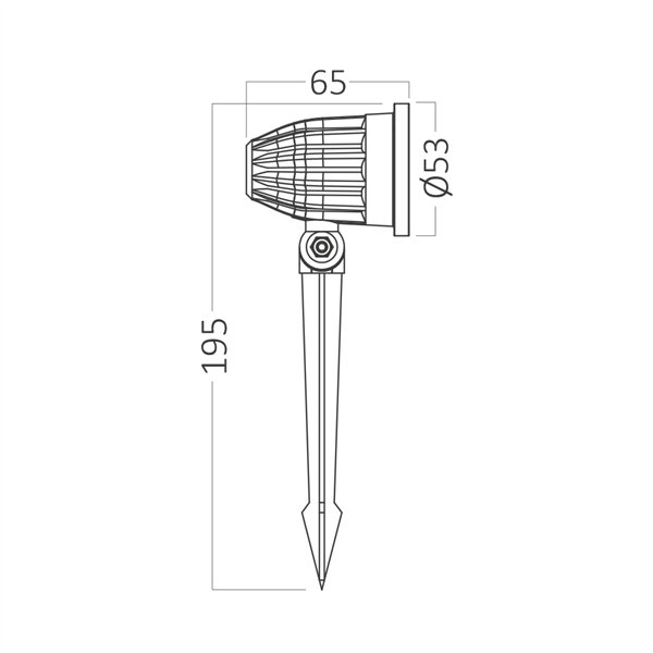 BRY-SPOTLUX-PLS-7W-BLC-3000K-IP65-LED SPIKE LIGHT