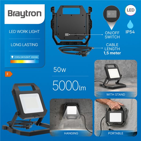 BRY-FLOOD-WL-BLC-50W-1.5MT CABLE-6500K-WORK LIGHT