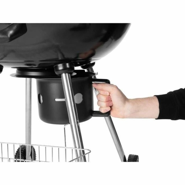 Hiiligrilli Kannella ja Pyörillä Fieldmann FZG 1004 Musta Pyöreä