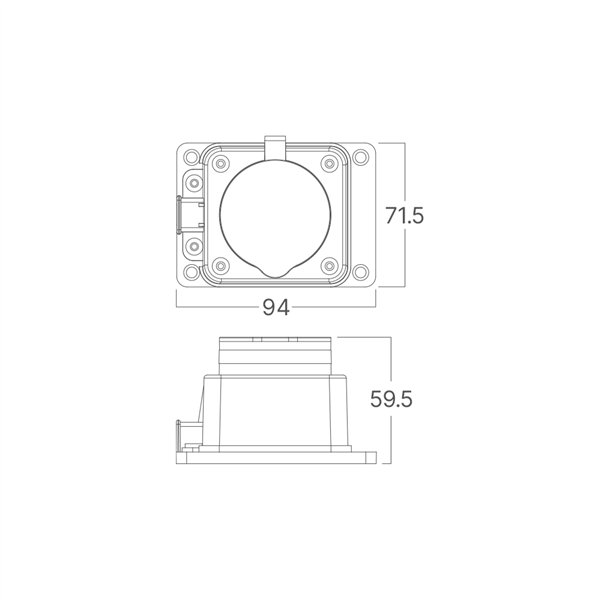 BRY-IPLINE-1 WAY-WO/CABLE-TPE-IP44- SOCKET