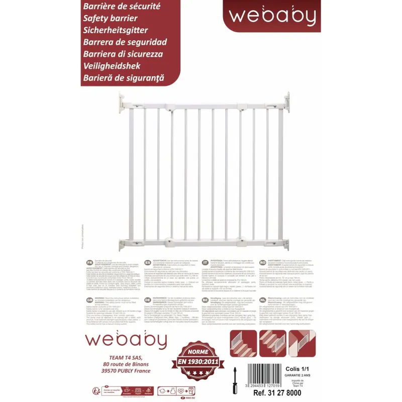 Защитный барьер WEBABY NONO Белый 72-108 cm