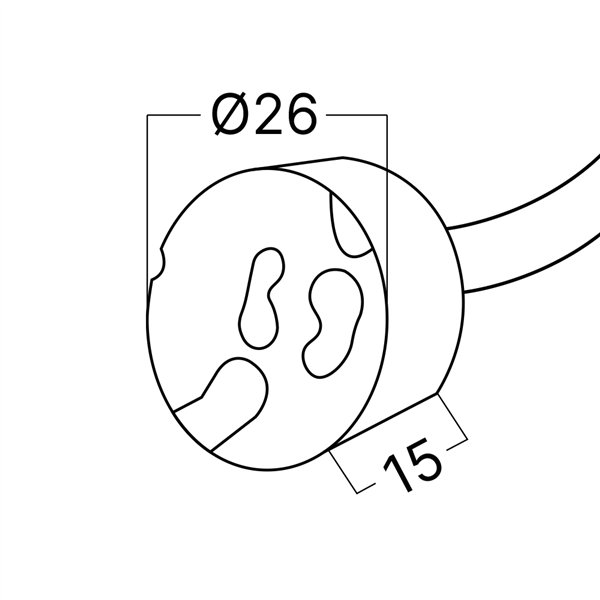 BRY-GU10-15CM-CRM-CERAMIC LAMPHOLDER