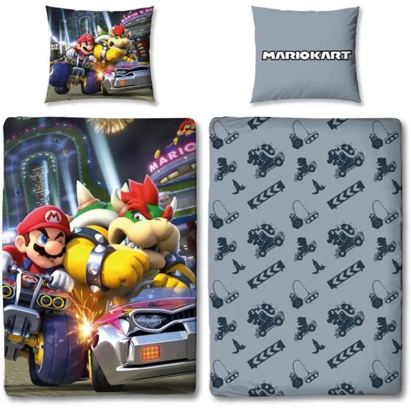 Antklodės užvalkalų rinkinys Mario Bros 25 x 5 x 30 cm Spalvotas Lova 140 2 Dalys