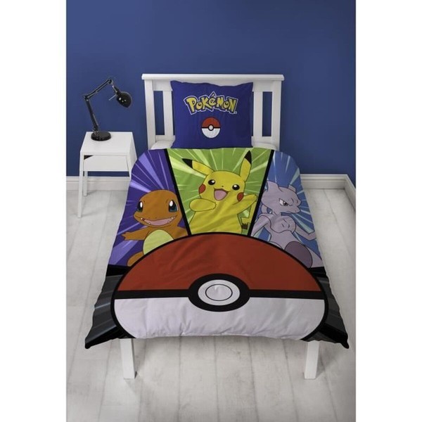 Antklodės užvalkalų rinkinys Pokémon Geltona Balta Raudona Lova 140 2 Dalys