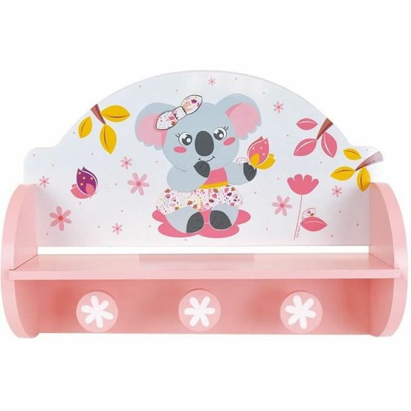 Wall mounted coat hanger Fun House Pinkki Puu MDF (33 x 46 x 15 cm)