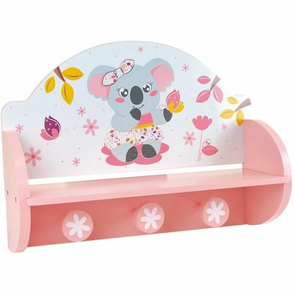 Wall mounted coat hanger Fun House Pinkki Puu MDF (33 x 46 x 15 cm)