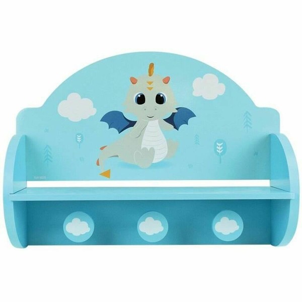 Wall mounted coat hanger Fun House Sininen Puu MDF (33 x 46 x 15 cm)
