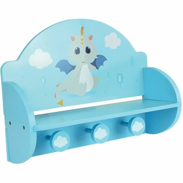 Wall mounted coat hanger Fun House Sininen Puu MDF (33 x 46 x 15 cm)