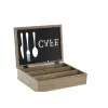 Ruokailuvälinejärjestelijä DKD Home Decor Ruskea Musta Metalli Puu MDF Vintage 25 x 18 x 6 cm