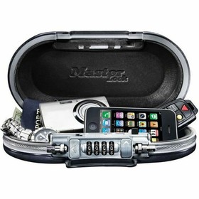 Kannettava kassakaappi turvakaapelilla Master Lock 5900EURD Musta ABS 6 x 12,9 x 24 cm