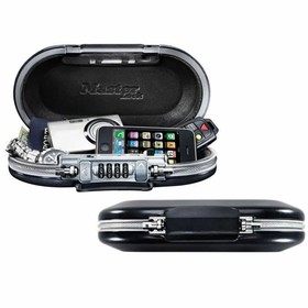 Kannettava kassakaappi turvakaapelilla Master Lock 5900EURD Musta ABS 6 x 12,9 x 24 cm