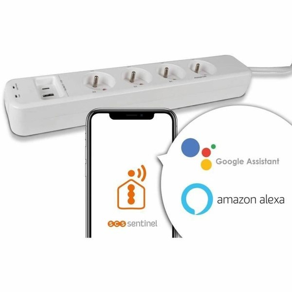 4-pistokkeinen jakorasia ilman virtakytkintä SCS SENTINEL SmartPlug 240 V
