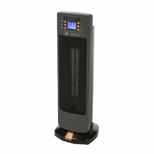 Keraminis elektrinis šildytuvas S&P TOWER- 2000 PTC 2000 W Juoda
