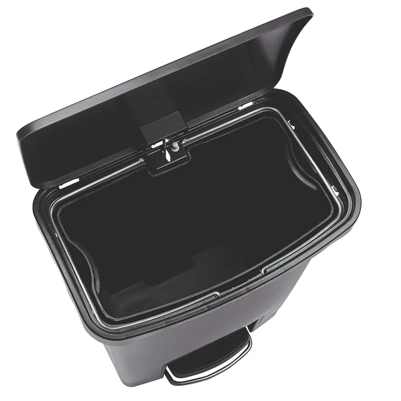 Rubbish Bin Rubbermaid TAPA BASCULANTE White Black Plastic 25 L
