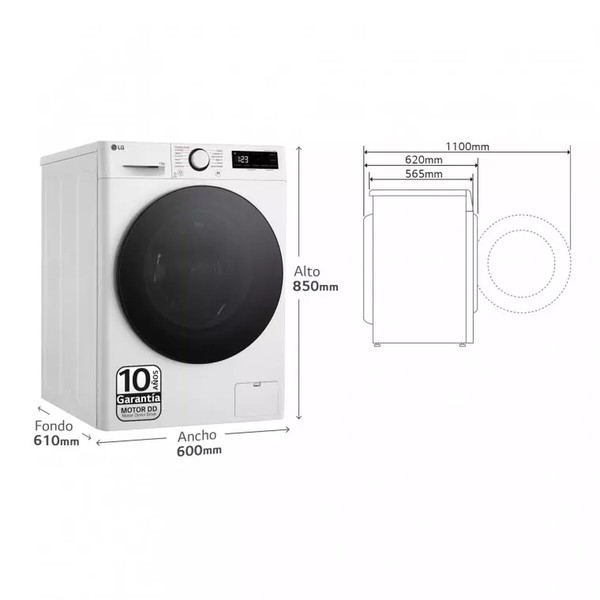 Washing machine LG F4WR6013AGW 60 cm 1400 rpm 13 kg Steam