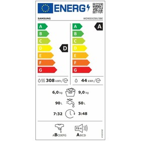 Washer - Dryer Samsung WD90DG5B15BEEC 1400 rpm 9 kg 6 Kg