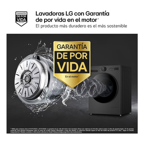 Washing machine LG F4X7009TBB 60 cm 1400 rpm 9 kg