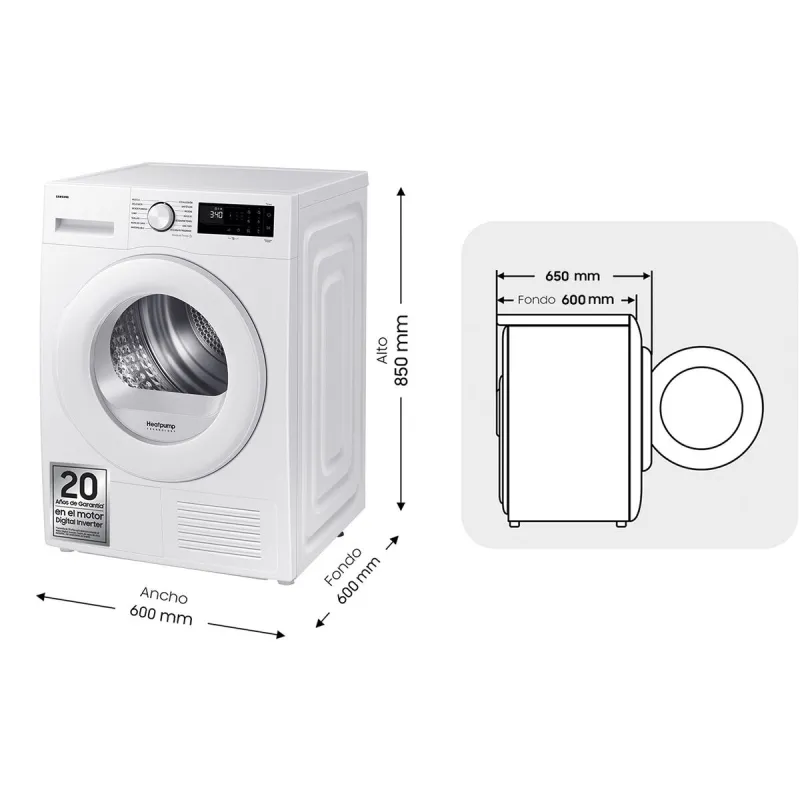 Heat pump dryer Samsung DV90DG52A0TEEC 9 kg