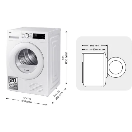 Heat pump dryer Samsung DV90DG52A0TEEC 9 kg