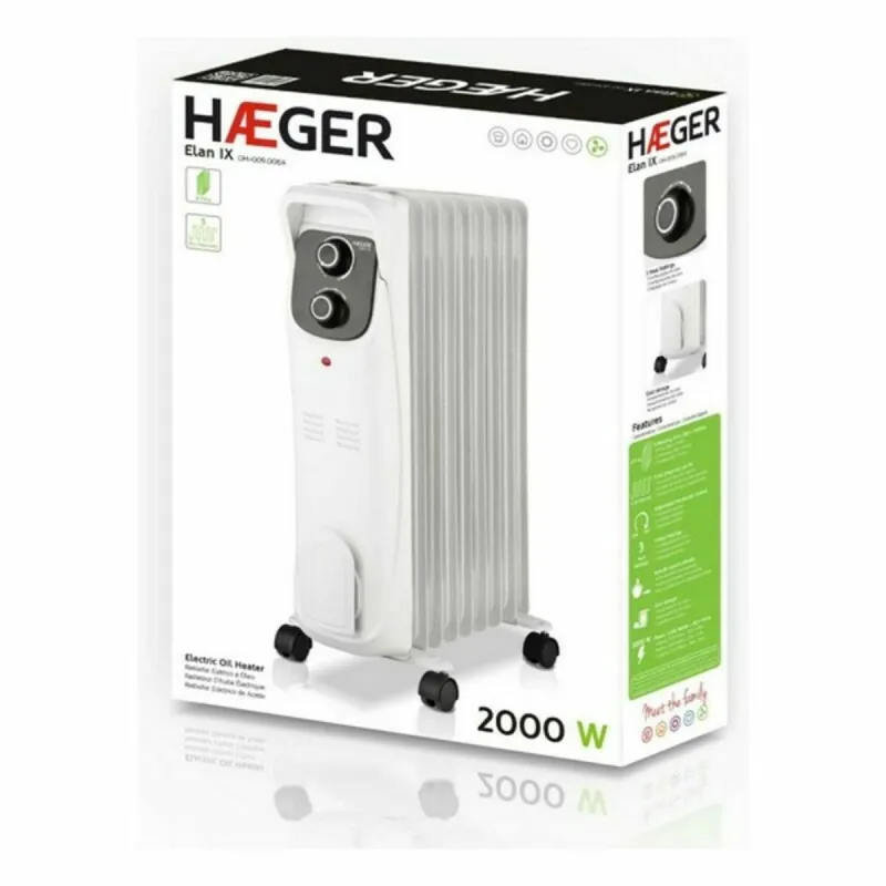 Oil-filled Radiator (9 chamber) Haeger OH-009.006A 2000 W White