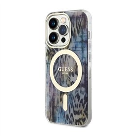 Guess Leopard MagSafe - Case for iPhone 14 Pro (Blue)