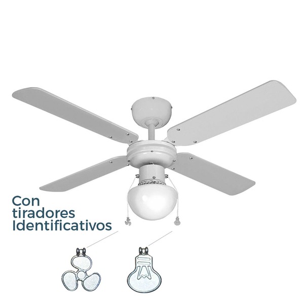 Plafondventilator met licht EDM 33800 Caribe Balts 50 W