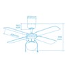 Lubinis ventiliatorius su apšvietimu EDM 33801 Caribe Sidabras 50 W