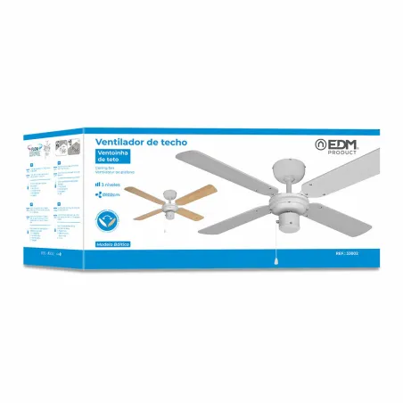 Ceiling Fan EDM 33802 Báltico White 50 W ø 102 cm