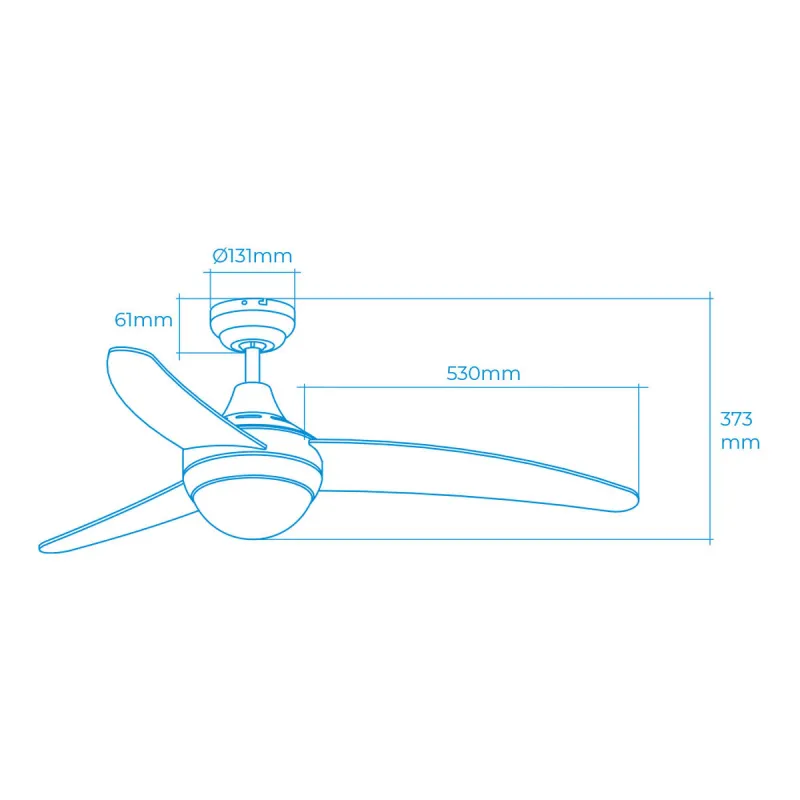 Ceiling Fan with Light EDM 33804 Egeo Silver 60 W