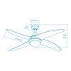 Ceiling Fan with Light EDM 33807 Caspio Silver 60 W