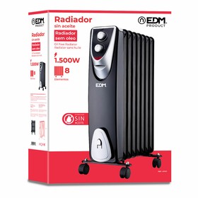 Lämpöpatteri EDM 07127 Black Edition Musta/Harmaa 1500 W