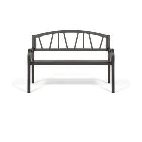 Bench with backrest Anthracite Iron (123 X 53 X 86 cm)