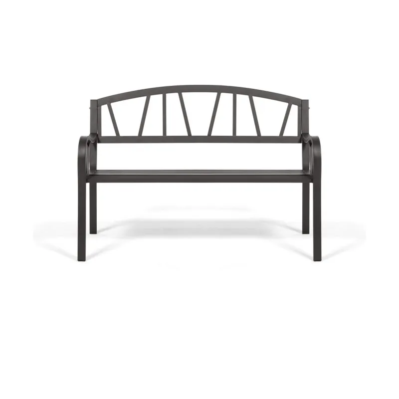 Bench with backrest Anthracite Iron (123 X 53 X 86 cm)