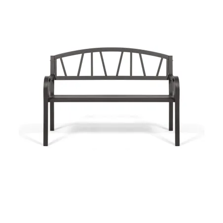 Bench with backrest Anthracite Iron (123 X 53 X 86 cm)