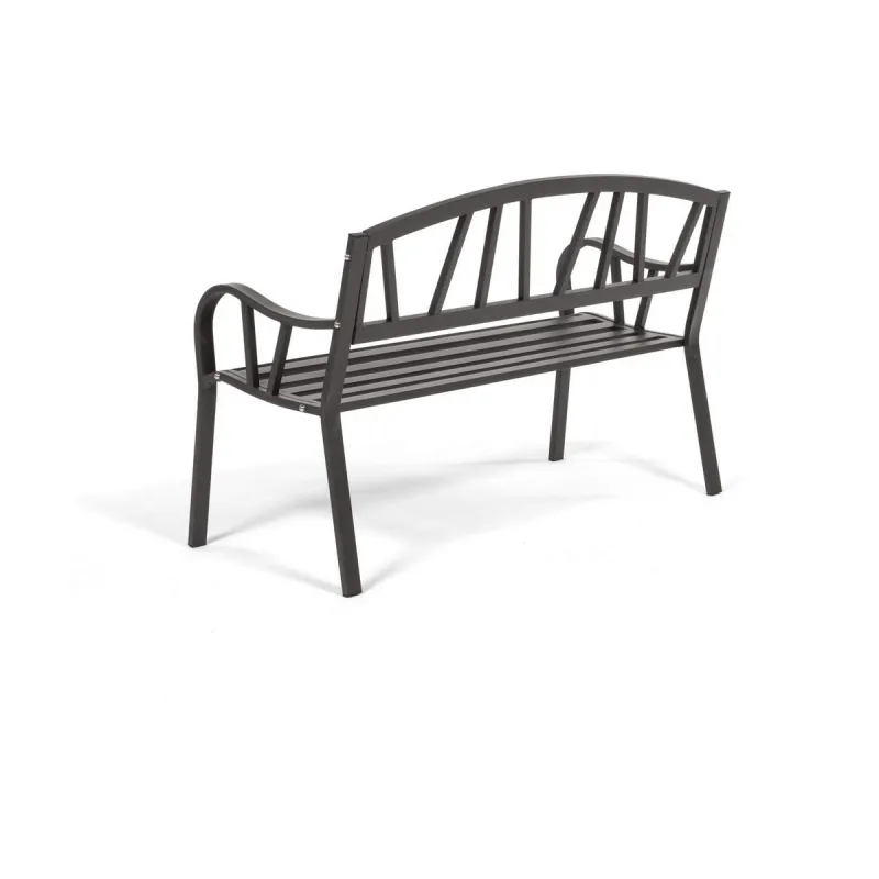 Soliņš ar atzveltni Antracīts Dzelzs (123 X 53 X 86 cm)
