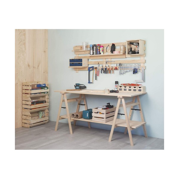 Stackable Organising Box Astigarraga Natural Wood Pinewood