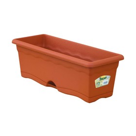 Puķu Podu Kaste ar Paliktni Plastiken Terakota polipropilēns 80 x 20 cm