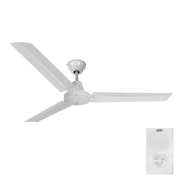 Lubinis ventiliatorius EDM 33982 Balta 60 W Ø 120 cm Mini industrinis