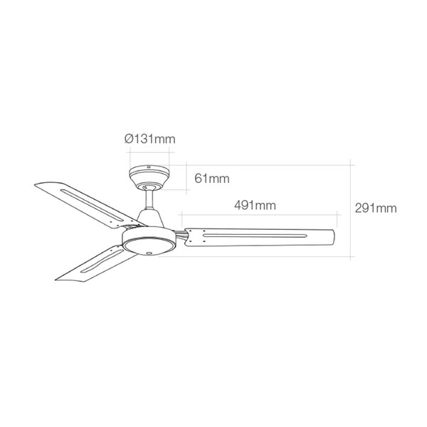 Plafondventilator EDM 33982 Balts 60 W Ø 120 cm Mini Industrijski