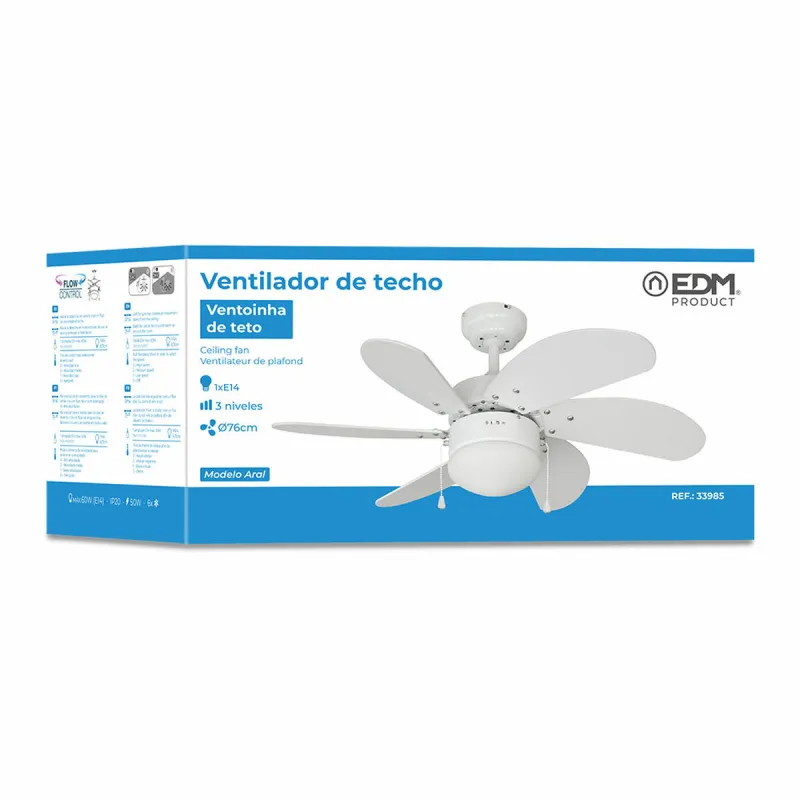 Plafondventilator met licht EDM 33985 Aral Balts 50 W